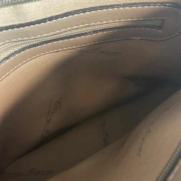 Etienne Aigner Taupe Leather Messenger Bag